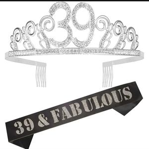 "39 & FABULOUS" Birthday Sash & 39 Tiara/Crown